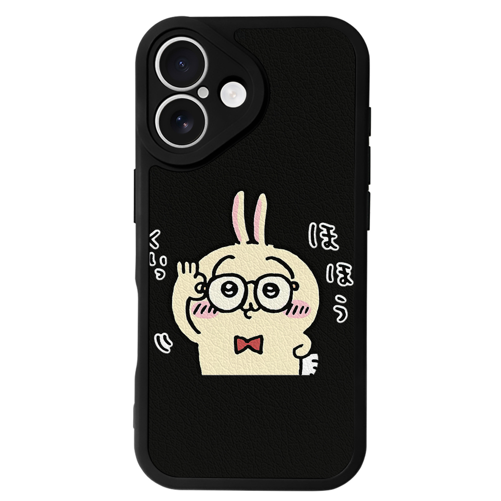 （画像用） ちいかわ うさぎ Chii-kawa usagi 【iPhone 16シリーズ対応】シリコンスマホケース（レザー調） 材質：シリコン